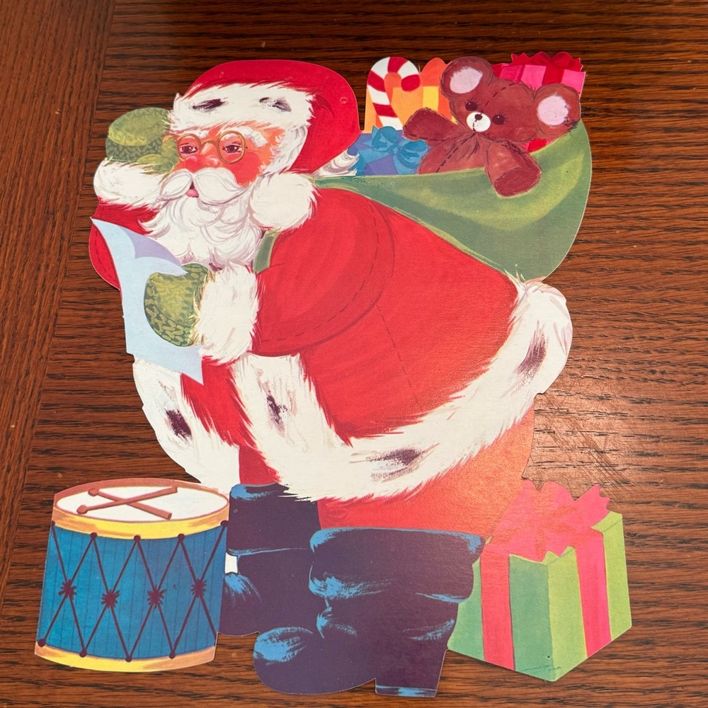 Vintage Santa Claus Christmas Die Cut Decoration